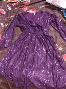Sparkling Purple Sequin Dress