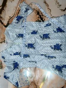 Women’s Elegant Blue Floral Printed Straight Kurta