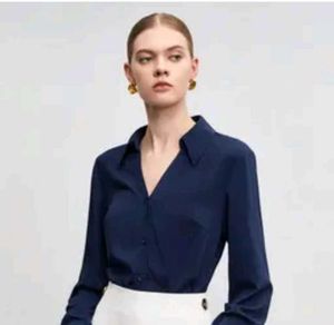 Classic Navy Blue Button-Up Shirt