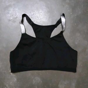 Sparkle Strap Black Crop Top