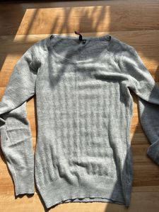 Gray Knit Pullover Sweater