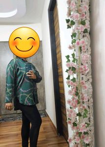 Stylish Green Chain Print Shirt