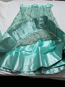 Stunning Teal Embroidered Lehenga Choli