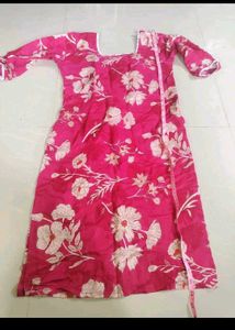 Vibrant Pink Floral Print Kurta