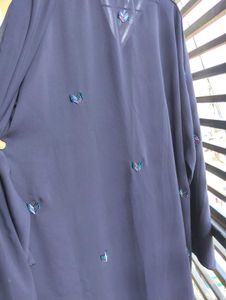 Elegant Navy Blue Embellished Abaya