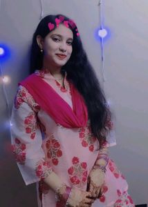 Beautiful Pink Floral Kurta Set large size