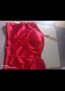 Red Satin Corset Top