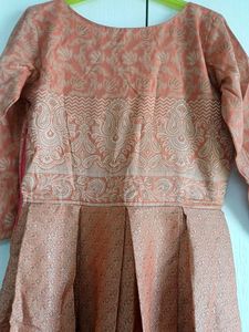 Elegant Peach Ethnic Gown
