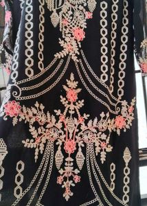 Embroidered Black Kurta