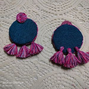 New denim earrings