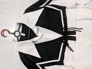 Chic Black & White Collared Shirt