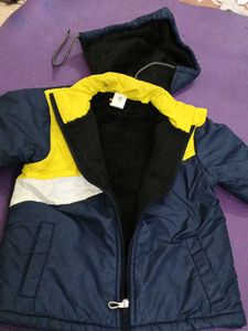 kids's Yellow &amp; Navy Zip-Up Jacket