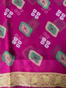 rose colour fully light weight saree with blouse