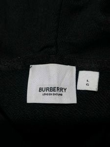 Burberry Owie Label Logo Hoodie Black Size L
