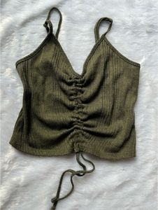 Olive Green Crop Top