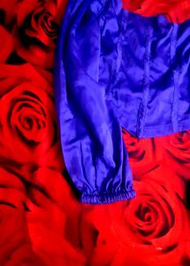 Purple Satin Corset Top with Puff Sleeves