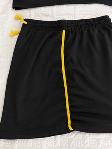 Black &amp; Yellow Cropped Top &amp; Skirt Set