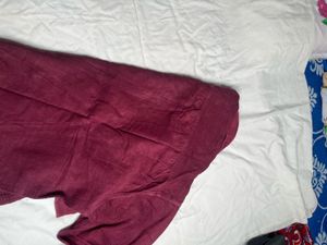 Burgundy velvet Corduroy Button-Down Shirt