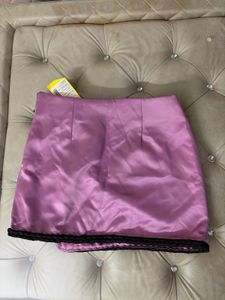 Satin Wrap Mini Skirt