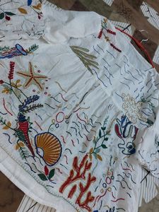 Embroidery  Thread Work  Cotton Empire Top