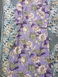 Floral Print Lavender Kurta