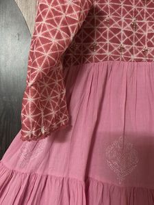 Pretty Pink Ombre Tiered Ethnic Gown