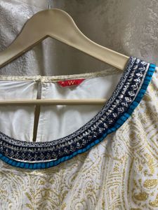 Elegant Cream Paisley Anarkali Suit