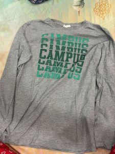 Grey Long Sleeve Campus T-Shirt