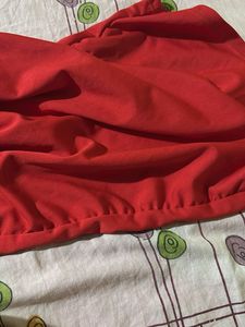 urbanic Vibrant Red Cutout Long Sleeve Dress