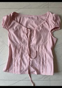 Pink Puff Sleeve Top