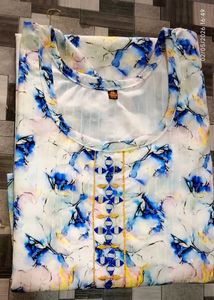 Stunning Blue & White Floral Print Kurta