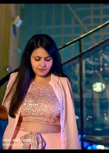 Pink Sequined Crop Top Co-ord Set