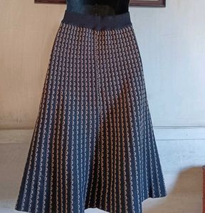 Patterned Midi Skirt