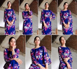 Beautiful Blue Floral Print Kurta