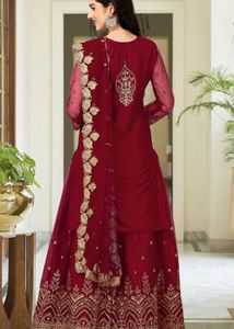 Stunning Red Embroidered Lehenga Choli