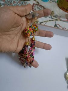 Very Smart Long Multicolour Party Earrings
