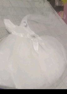 3 layer White Party Dress for Girls