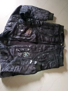Black Graphic Jacket (Defect on Sleeves