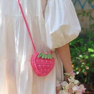 Crocheted Strawberry Crossbody Bag