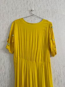 Yellow Kurta with Mirror Work