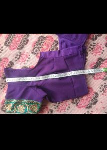 Purple Embroidered Saree With Blouse