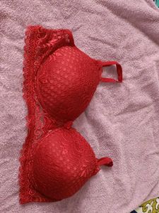 Red Lace Push-Up Bra