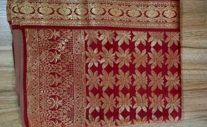 Elegant Red &amp; Gold Silk Saree