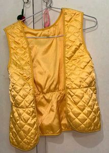 Yellow Hooded Parka Jacket with detachable jacke
