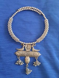 Unused Antique Silver Oxidised Necklace Set