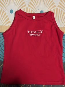 Red Tank Top with "Totally Myself"