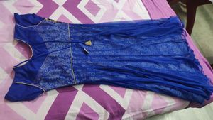 Double Layer Blue Anarkali Dress