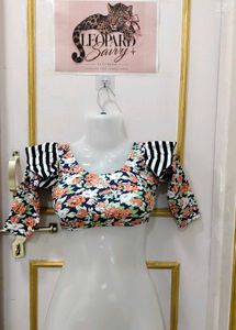 Floral Print Crop Blouse