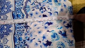 Blue Floral Print Sleeveless Dress