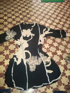 Elegant Black Floral Kurta Set